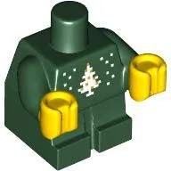 Baby / Toddler Body with Fixed Arms and Yellow Hands with Christmas Tree Print