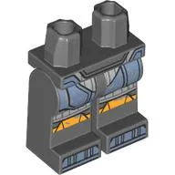 Hips and Dark Bluish Gray Legs with Sand Blue/Light Bluish Grey Mandalorian Armor, Yellow Knee Caps print