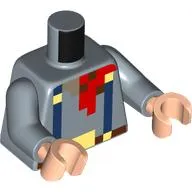Torso, Pixelated Red Handkerchief, Dark Blue Suspenders, Dark Brown Belt print, Sand Blue Arms, Light Nougat Hands