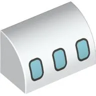 Brick Curved 1 x 2 x 1 No Studs with Airplane Windows print