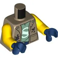 Torso, Jacker, Black Stains, Picker, Olive Green Shirt, White Logo, Dark Blue Pants print, Yellow Arms, Dark Blue Hands