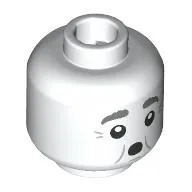 Minifig Head Fat Friar, Dark Bluish Grey Eyebrows, Wrinkles, Open Mouth Round/Closed