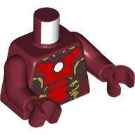 Torso Armor, Red Panels with Gold Highlights Print, Dark Red Arms and Hands