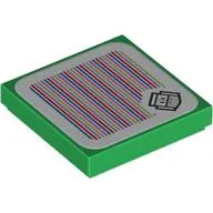 Tile 2 x 2 with Hammer Bros Head and Barcode Print (Sticker)