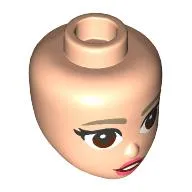 Minidoll Head Dark Tan Eyebrows, Reddish Brown Eyes, Coral Lips