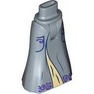 Minidoll Hips and Full Length Skirt with Tan Under Dress, Dark Purple Decorations, Dark Blue Trim print