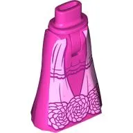 Minidoll Hips and Full Length Skirt with Bright Pink Dress, Flowers print