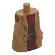 Torso Large, Long Coat with Molded Pockets, Broad Lapels, Red Shirt, Reddish Brown Vest, Black Belt with Silver Buckle Print (Hagrid)