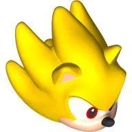 Minifig Head Special, Super Sonic with Light Nougat Face, White/Red Eyes, Open Mouth print