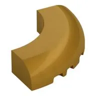 Brick Round Corner 5 x 5 x 1 Curved, Bottom Cut Outs, No Studs, 9 Bottom Tubes