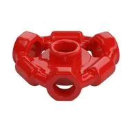 Plate Special 1 x 1 with Hole Through Stud, 3 Bars and 3 Bar Holes