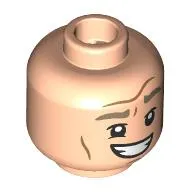 Minifig Head Professor Gilderoy Lockhart, Brown Eyebrows, Cheek Lines, Big Grin / Scared Print