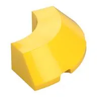 Brick Round Corner 4 x 4 x 1 with Bottom Cut Outs, No Studs, Flat Top