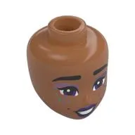 Minidoll Head, Black Eyebrows, Dark Purple Eyes, Lips, Metal Pink/Blue Eyeshadow, Glitter