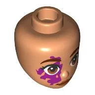 Minidoll Head, Reddish Brown Eyebrows, Brown Eyes, Nougat Lips, Magenta Naevus Spot