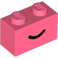 Brick 1 x 2 with Black Curved Line / Smile print