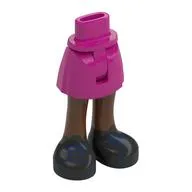 Minidoll Hips and Short Skirt with Reddish Brown Legs, Black Shoes, Dark Blue Laces print
