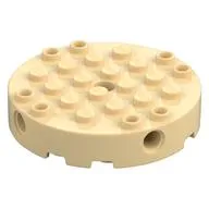 Brick Round 6 x 6 with 4 Side Pin Holes and Center Hole