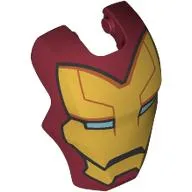 Headwear Accessory Visor Top Hinge, Rounded, with Gold Armor, Bright Light Blue Eyes Print (Iron Man)