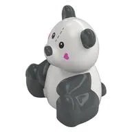 Duplo Animal Bear, Sitting with Dark Bluish Grey Ears, Legs, Dark Pink Hearts on Cheeks, Sew Line on Forehead print
