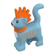 Animal, Cat, Standing with Bright Light Orange Spiky Mohawk and Collar, Bright Light Orange Stripes print