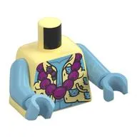 Torso, Jacket, Medium Azure Chest, Cats, Magenta Beaded Necklace Print, Medium Azure Arms and Hands