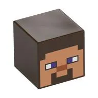 Minifig Head Special, Cube with Minecraft Steve Nougat Face Print
