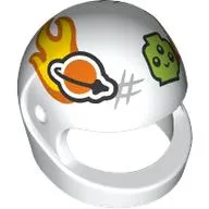 Helmet, Standard with Classic Space Logo, Flames, Lime Alien print