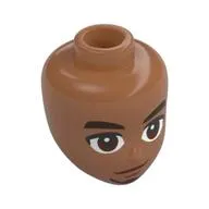Minidoll Head Dark Brown Eyebrows, Reddish Brown Eyes, Goatee
