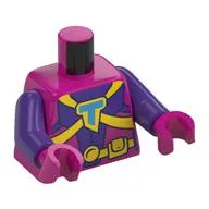 Torso, Dark Purple Armor, Azure 'T', Yellow Straps, Utility Belt print, Dark Purple Arms, Magenta Hands