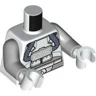 Torso, Clone Pilot Suit, Sand Blue Hoses print, Light Bluish Gray Arms, White Hands