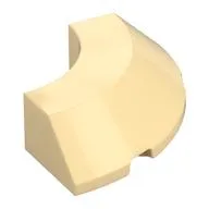 Brick Round Corner 4 x 4 x 1 with Bottom Cut Outs, No Studs, Flat Top