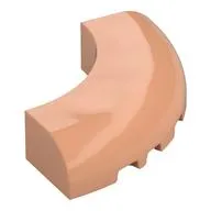 Brick Round Corner 5 x 5 x 1 Curved, Bottom Cut Outs, No Studs, 9 Bottom Tubes