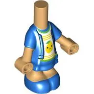 Microdoll Body Short Dress Blue with White Shirt, Lemon, Yellow Lines print