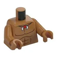 Torso, Bare Chest, Necklace with Fangs print, Medium Nougat Arms and Hands