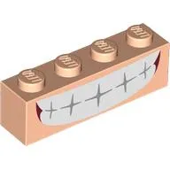 Brick 1 x 4 with Mouth, White Teeth Grin print