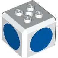 Brick Special Cube with 2 x 2 Studs on Top, and Blue Circles Print
