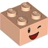 Brick 2 x 2 with Face, Winking Eyes and Open Mouth Smile Print