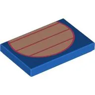 Tile 2 x 3 with Light Nougat Belly, Coral Lines print