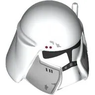 Helmet, Clone Commander with Black Visor, Light Bluish Grey Markings, Dark Red Dots print