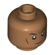 Minifig Head, Eyebrows, Reddish Brown Lines, Angry Stare Print