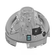 Brick Round 2 x 2 Dome Top with Astromech, R3-T6, Dark Bluish Grey Line, Black Eye, Medium Blue Square print