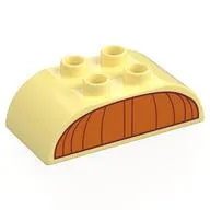 Duplo Brick 2 x 4 Curved Top with Orange Pumpkin Top print