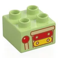 Duplo Brick 2 x 2 with Half Xylophone, Yellow/Red Keys print