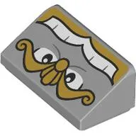 Slope 30° 1 x 2 x 2/3 with Eyes, White Teeth, Yellow Decorations print (Chef Bouche)