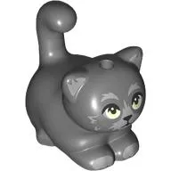 Animal, Cat, Chubby with Bright Green Eyes, Light Bluish Grey Fur print