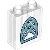 Duplo Brick 1 x 2 x 2 with Sand Blue Crystal Window print