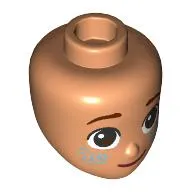 Minidoll Head Reddish Brown Eyebrows, Dark Brown Eyes, Sand Green Freckles