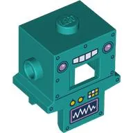 Costume / Mask, Robot with Chest Plate with Classic Robot, Lavender Eyes, Yellow Buttons, Graph print