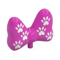 Headwear Accessory Bow Large with Small Pin with White Pawprints print